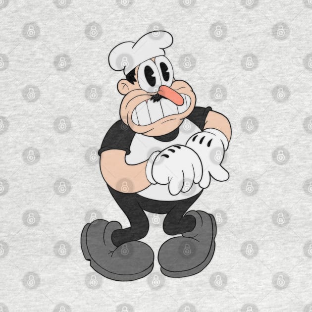 Peppino Spaghetti in 1930s rubberhose cuphead cartoon style by Kevcraven